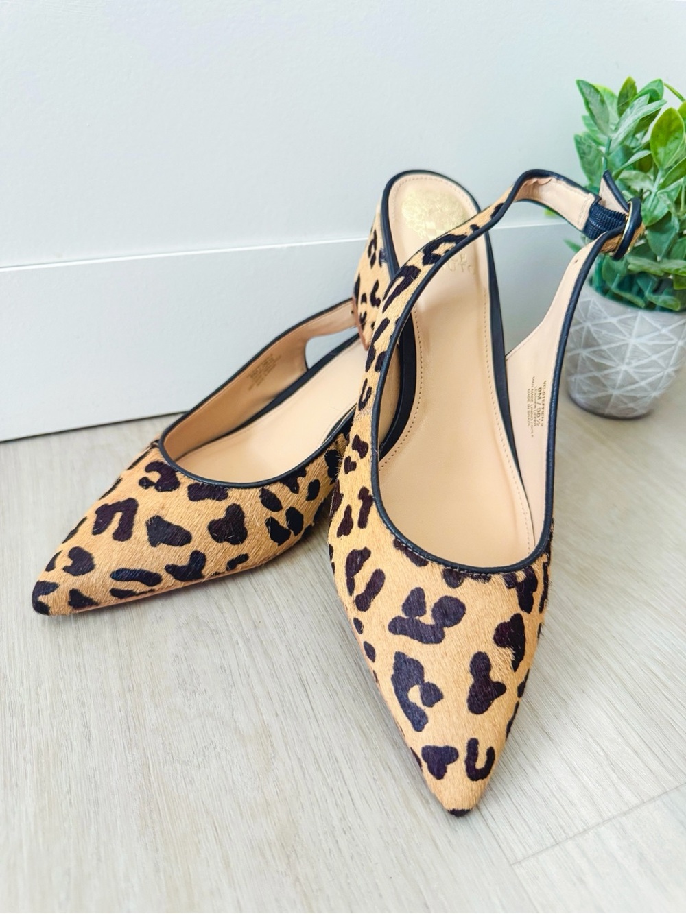 Vince Camuto Fur Leopard Block Heel - 8